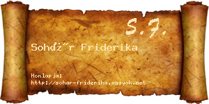 Sohár Friderika névjegykártya